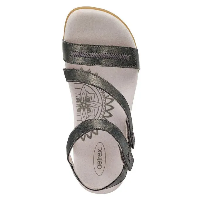 Aetrex Gabby Sandal - Pewter