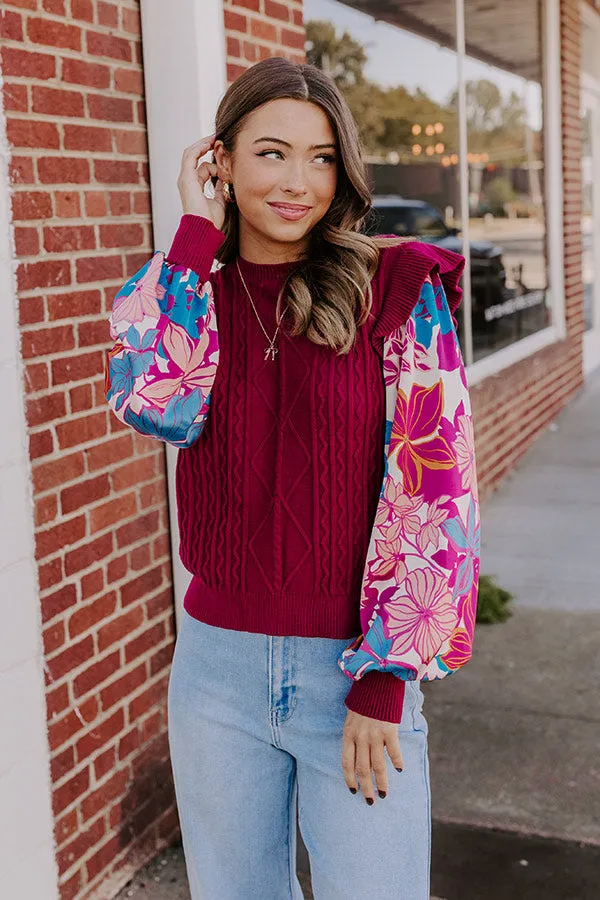 Afternoon Escape Knit Top in Wine