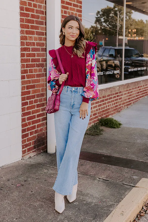 Afternoon Escape Knit Top in Wine