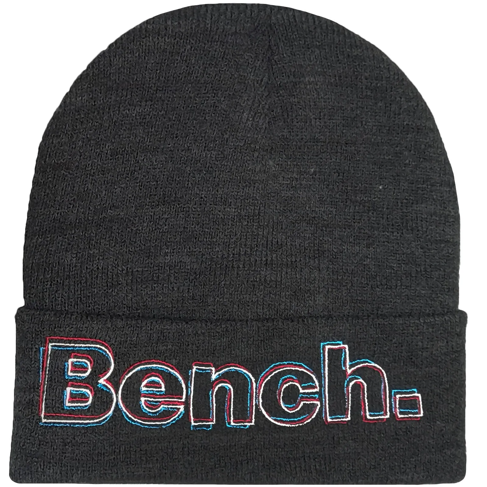 Bench Mens Chromeo Large Logo Turned Up Knitted Beanie