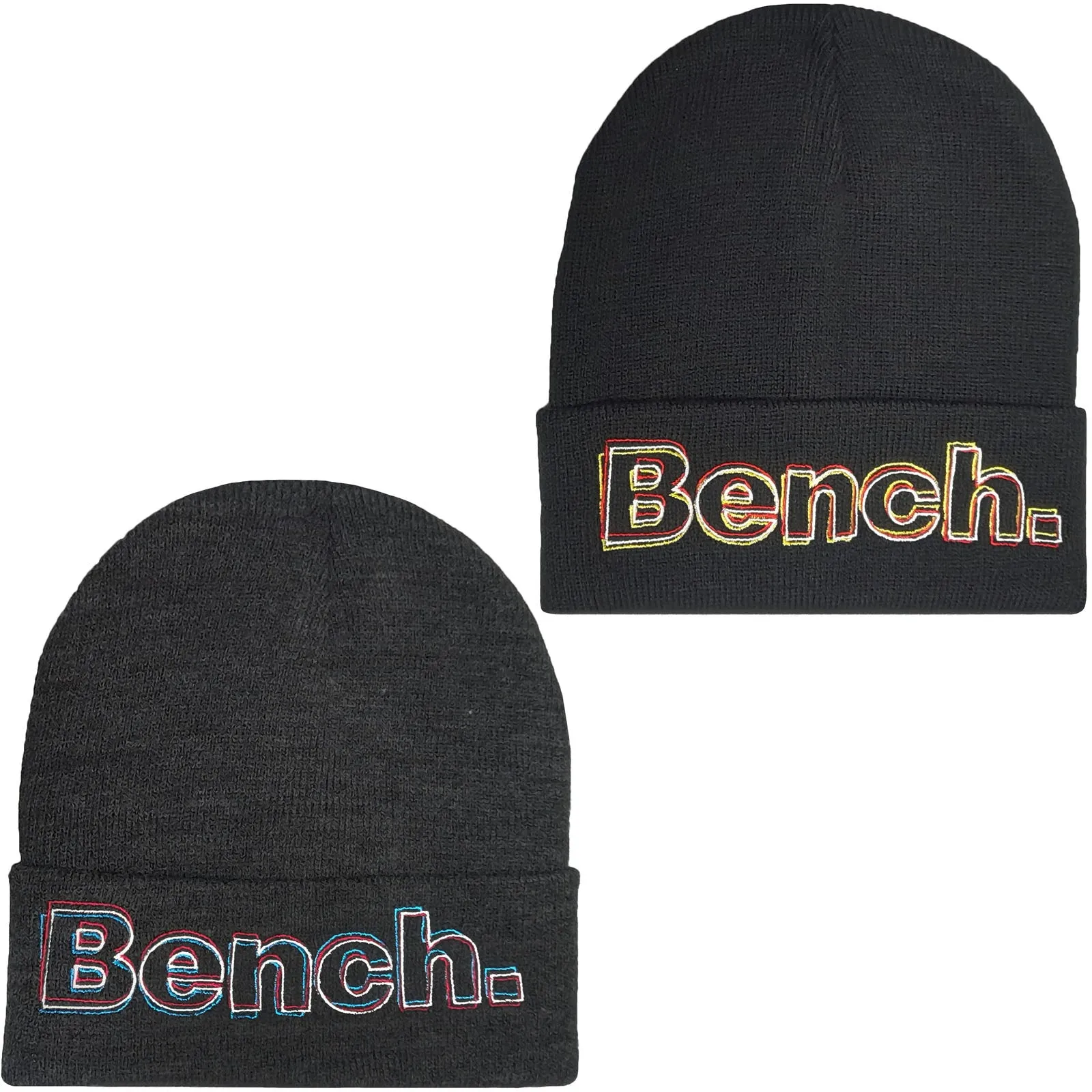 Bench Mens Chromeo Large Logo Turned Up Knitted Beanie