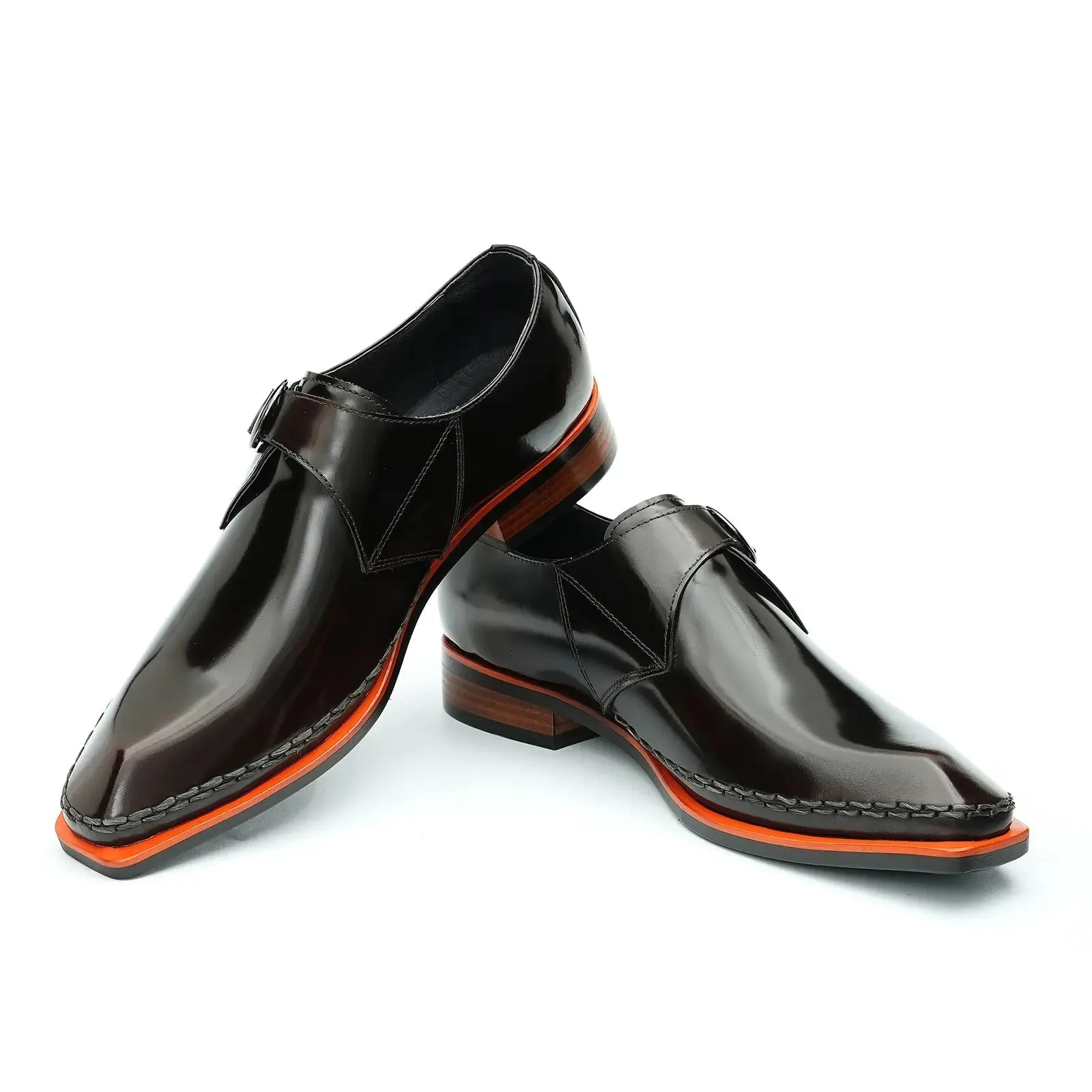 Black monk strap dress shoes