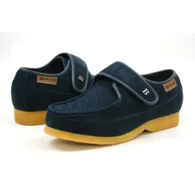 British Walkers Royal Men's Black and Navy Leather and Suede With Velcro Strap