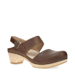 Dansko Women's Lucia Heeled Closed Toe Clog in Tan