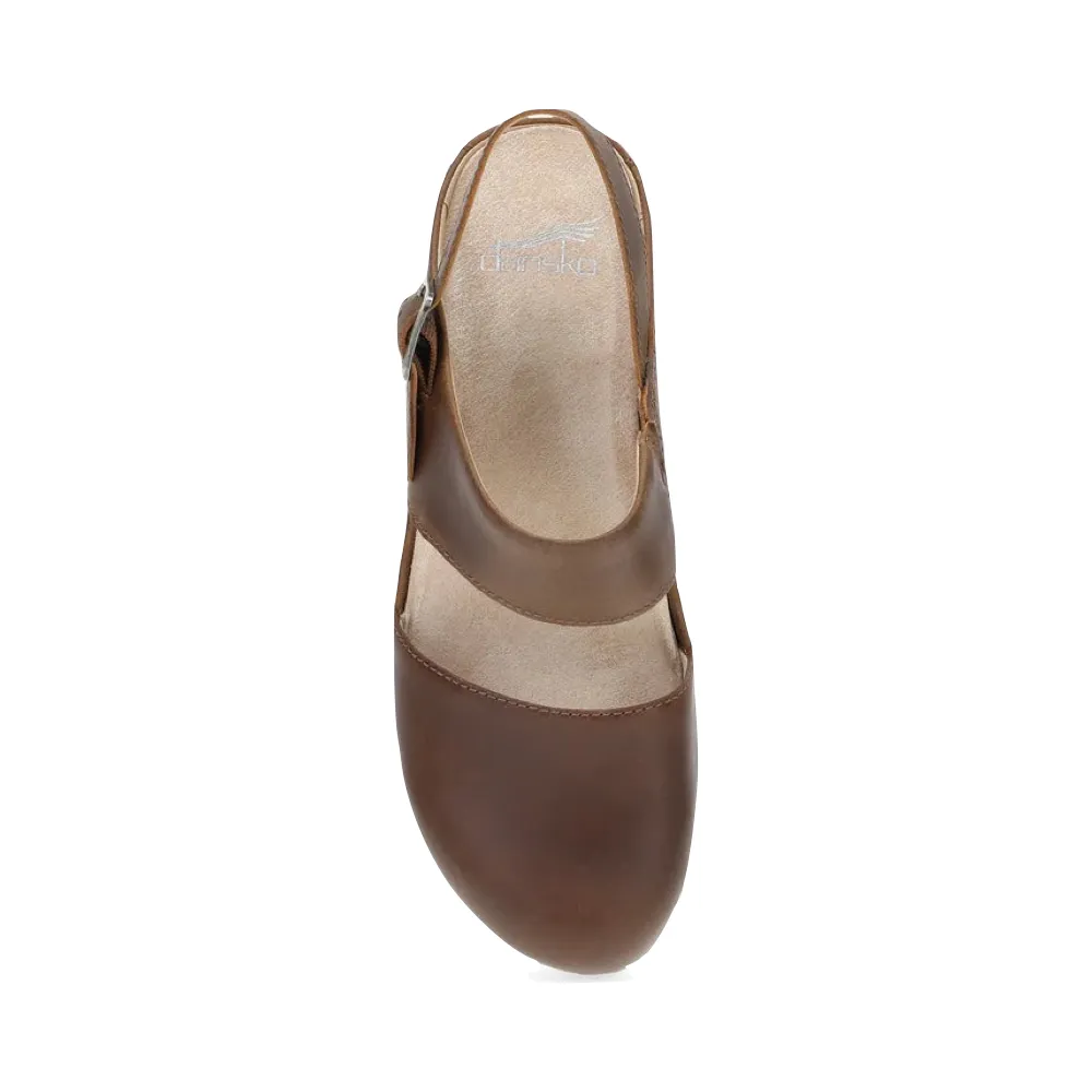 Dansko Women's Lucia Heeled Closed Toe Clog in Tan