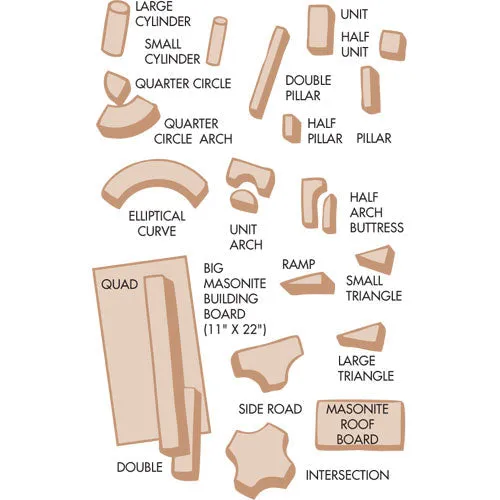 Elliptical Curve Unit Block | Individual Wood Unit Blocks