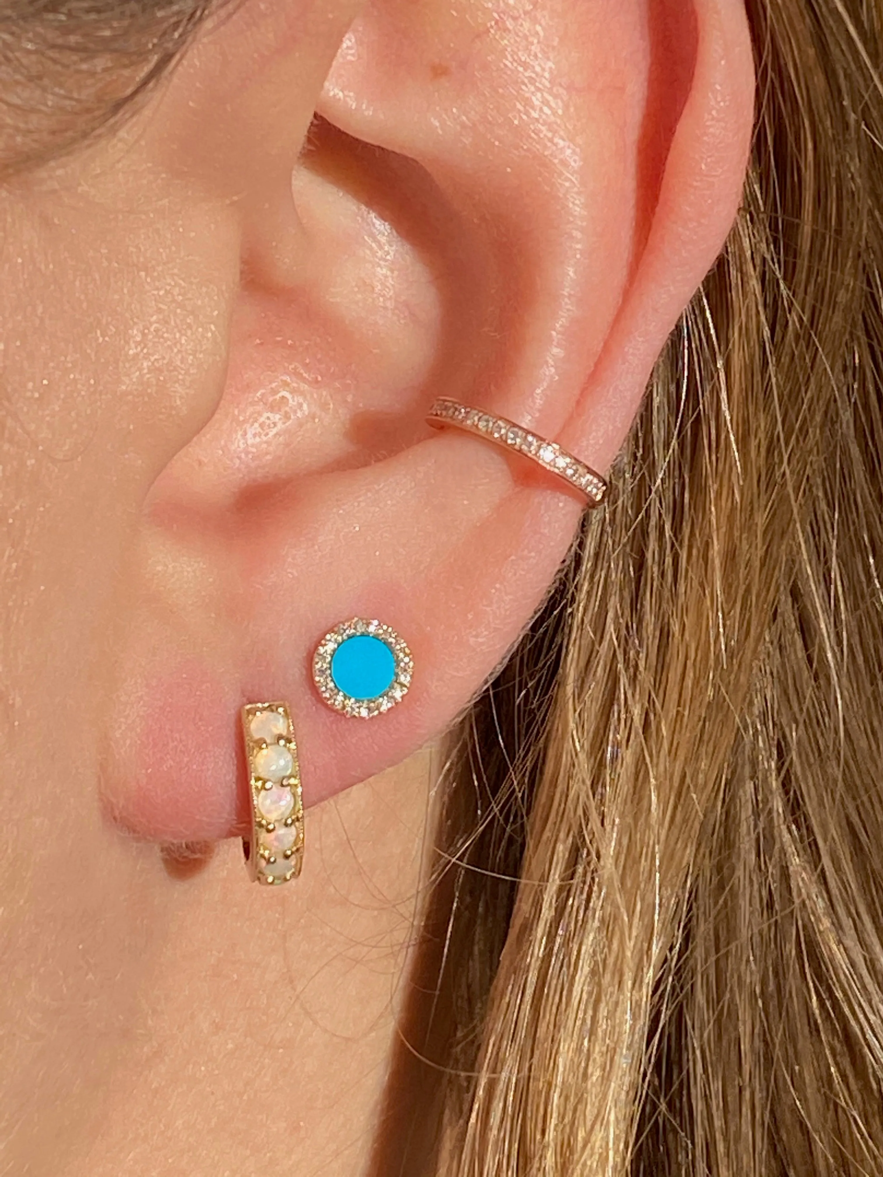 EMILY TURQUOISE AND DIAMOND STUD EARRINGS