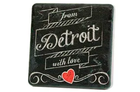 From Detroit with Love Porcelain Tile Coaster