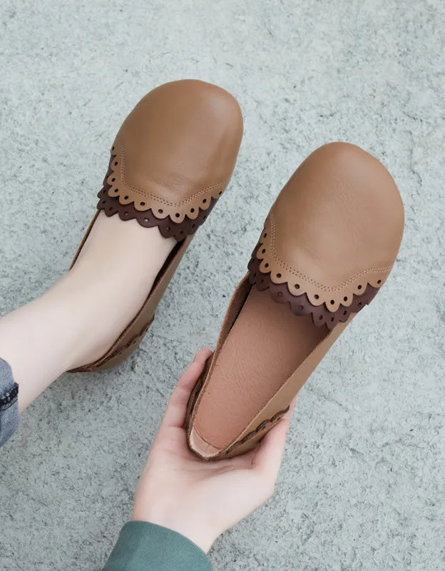 Handmade Soft Lether Retro Slip-on Flats