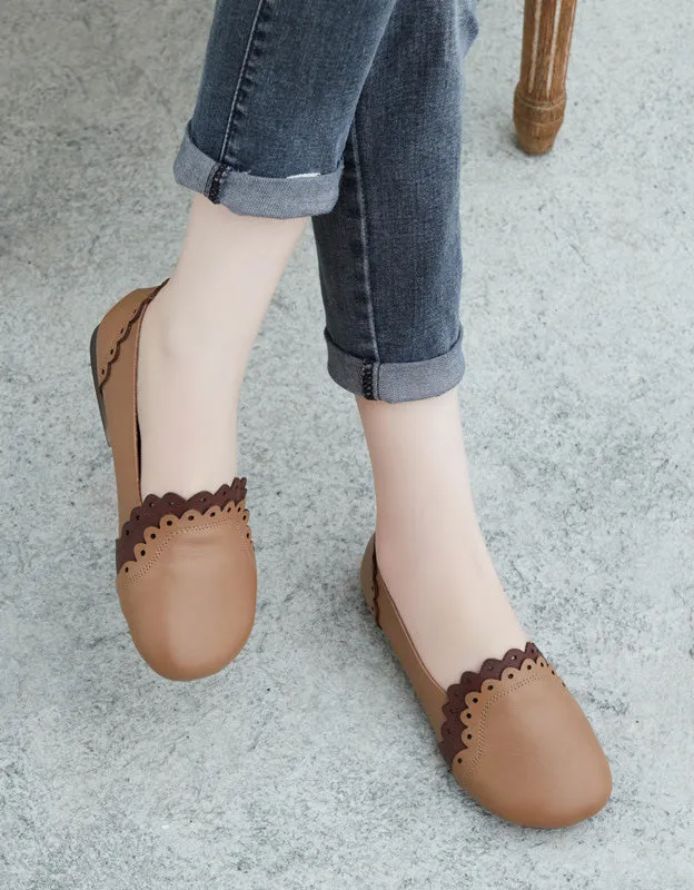 Handmade Soft Lether Retro Slip-on Flats