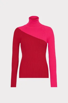 Kenna Color Block Turtleneck Sweater