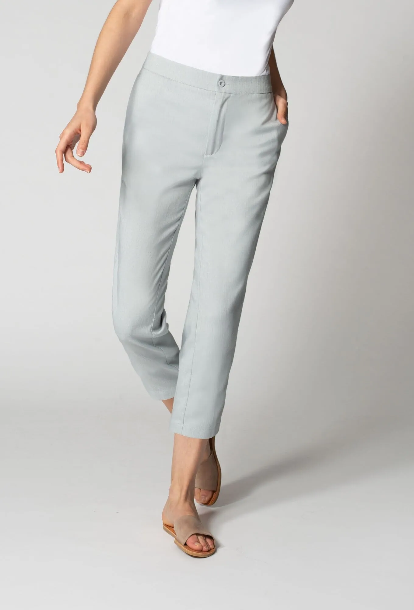 Limited Edition Women's Faux Linen Crop Pant