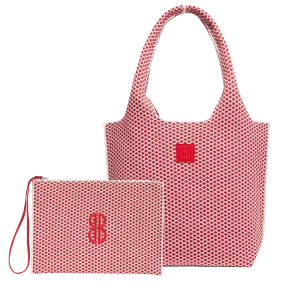 medium - Red Diamond Tote With Pouch