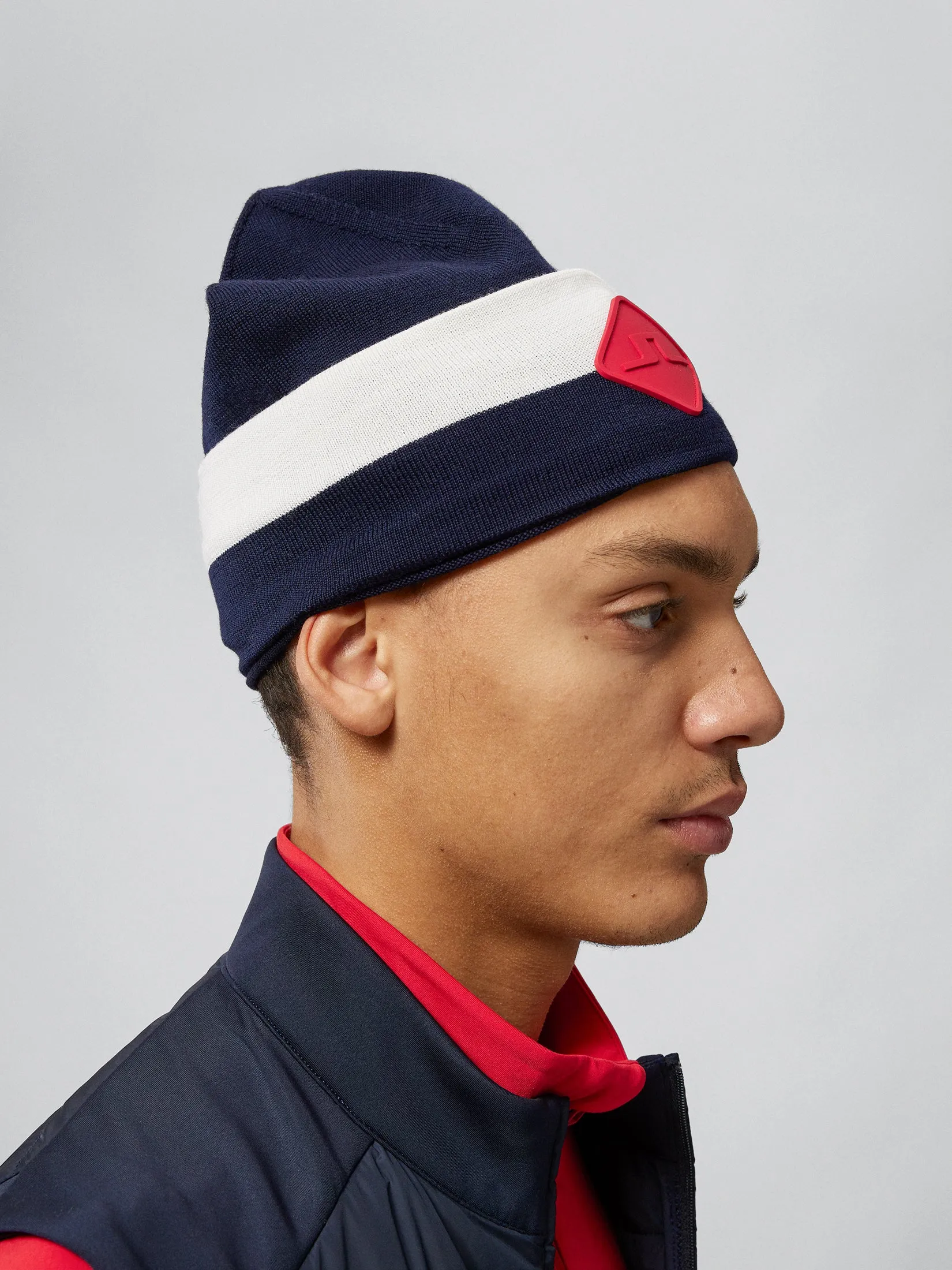 Merino Stripe Hat / JL Navy