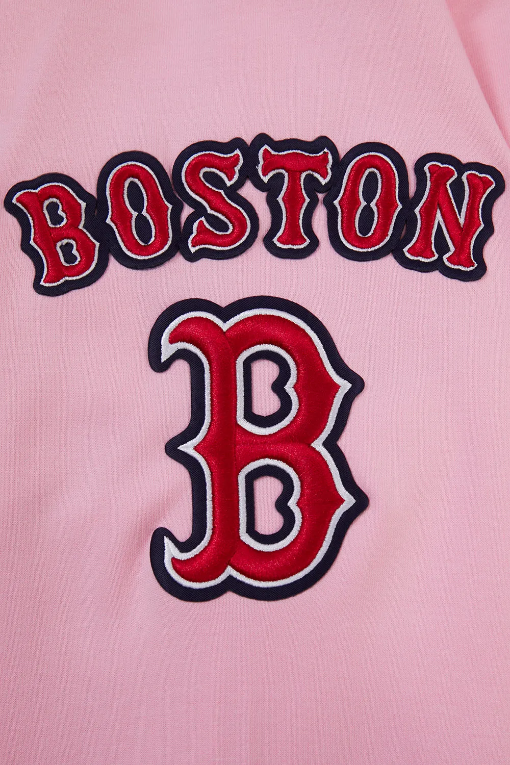 MLB BOSTON RED SOX CLASSIC CHENILLE MEN'S FZ PO HOODIE (PINK)