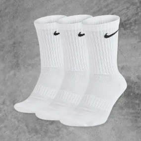 Nike - Everyday Cushion Crew Socks - 3 Pack - WHITE/BLACK