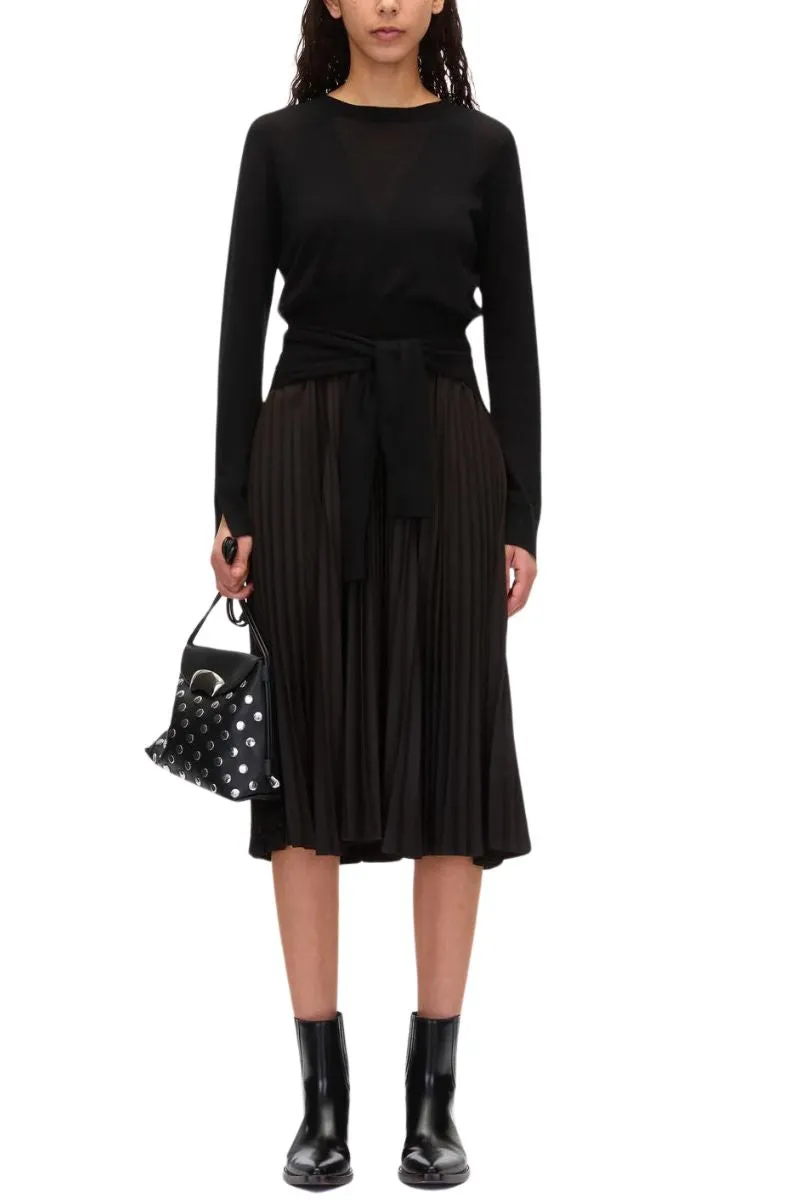 Pleated Dress with Tie Waist