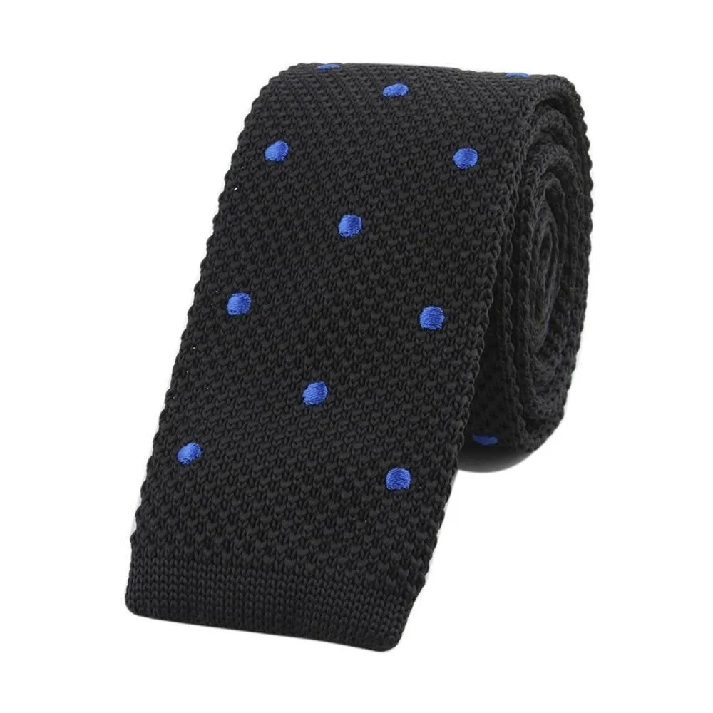 Polka Dot Flat End Knitted Tie