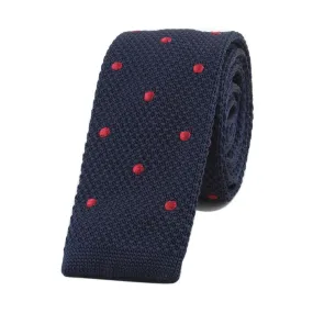 Polka Dot Flat End Knitted Tie