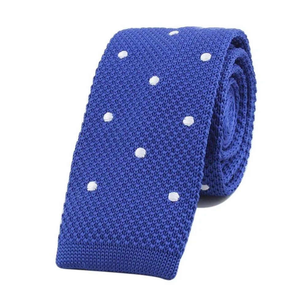 Polka Dot Flat End Knitted Tie