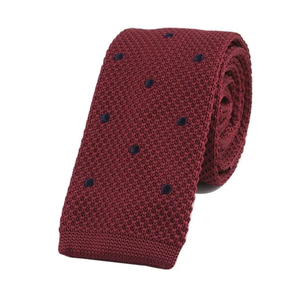 Polka Dot Flat End Knitted Tie