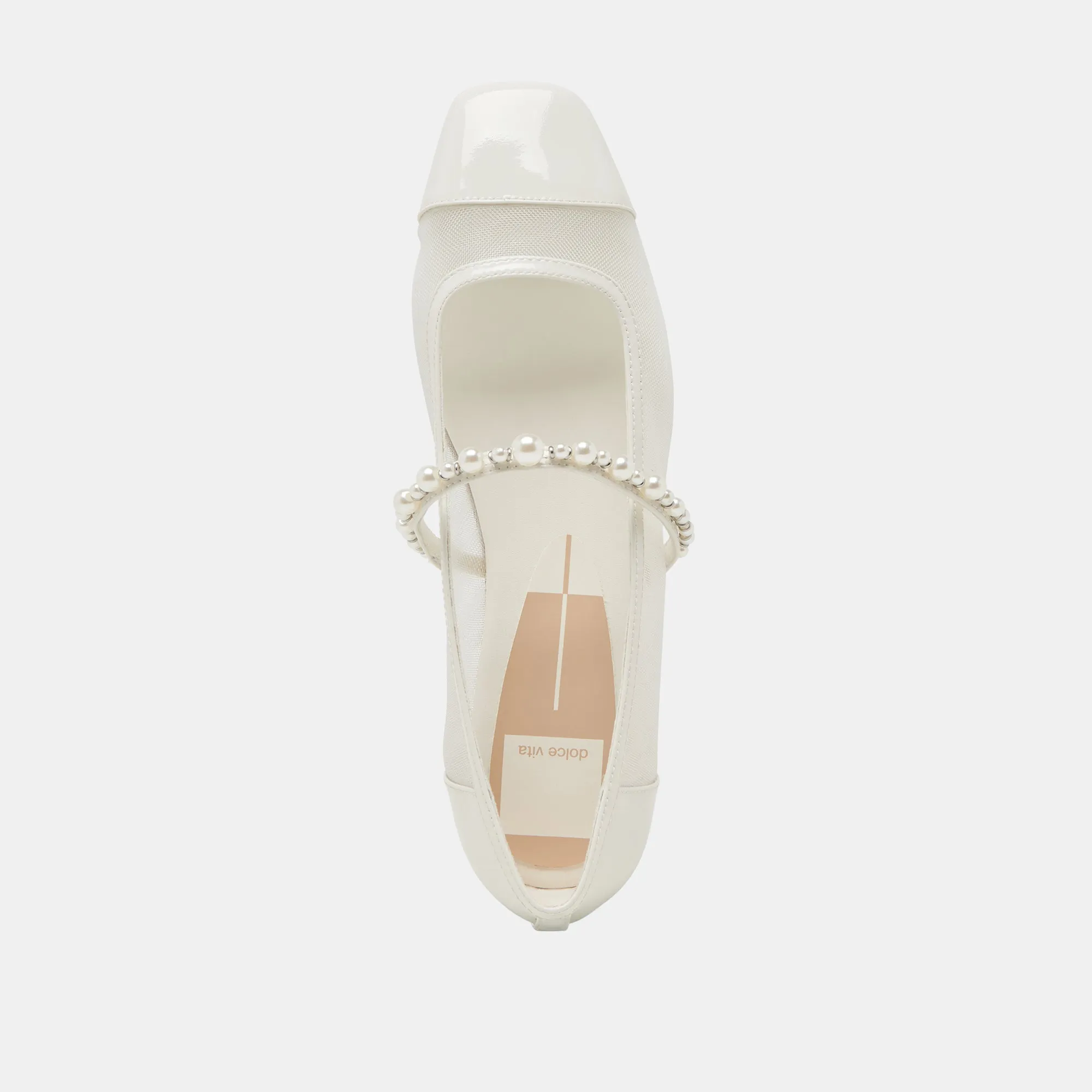 ROLLIN PEARL BALLET FLATS WHITE MESH