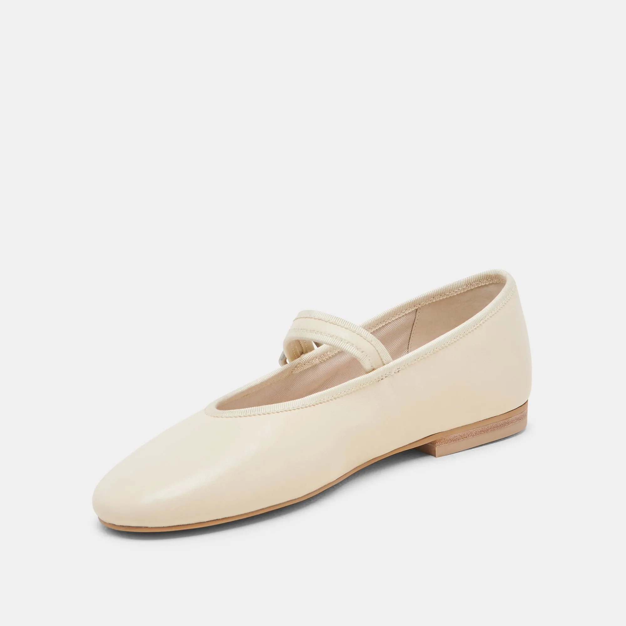 ROSLYN BALLET FLATS CREME LEATHER