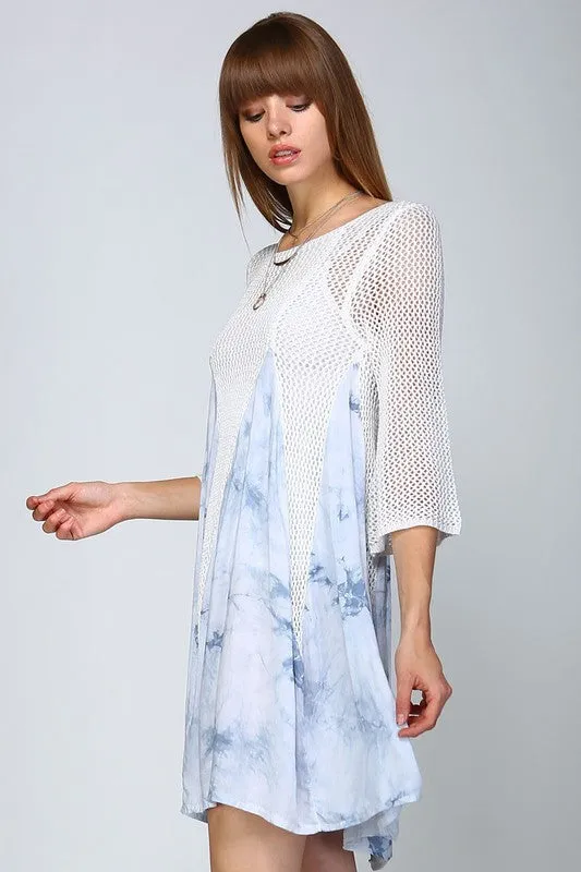 Tie-Dye Knitted Boho Dress