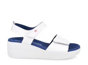 Velcro Wedge Sandal 10543 White/White